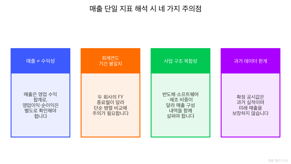 매출 단일 지표 해석 시 네 가지 주의점